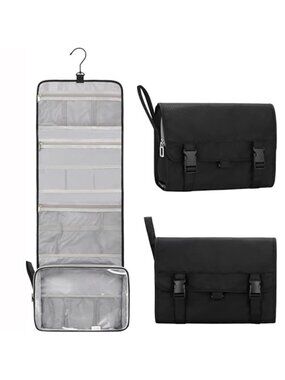 Hanging Toiletry Bag Men Large Waterproof Travel Organizer XL Black Hook